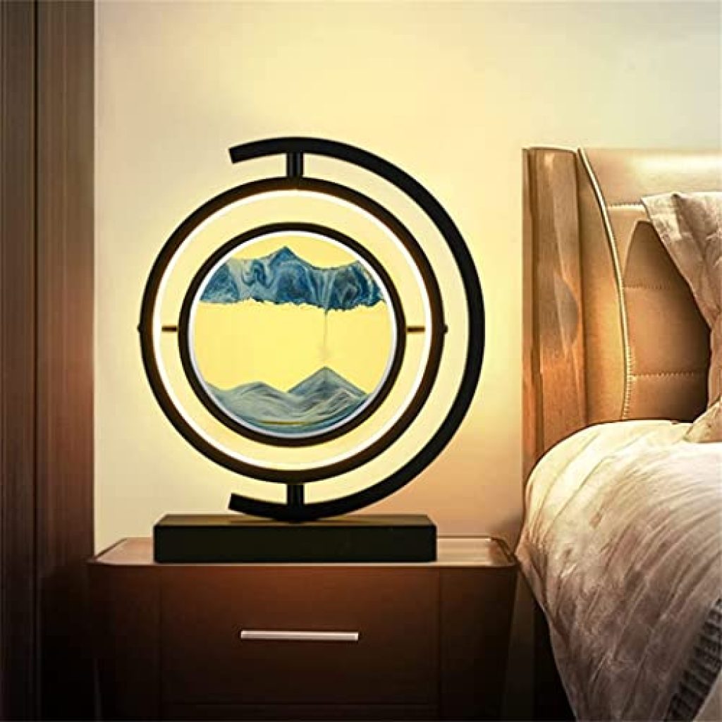 LED Table Lamp with Quicksand Art Design