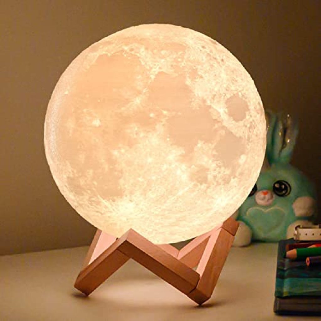 Moon Shaped Lamp with 3D Galaxy Pattern