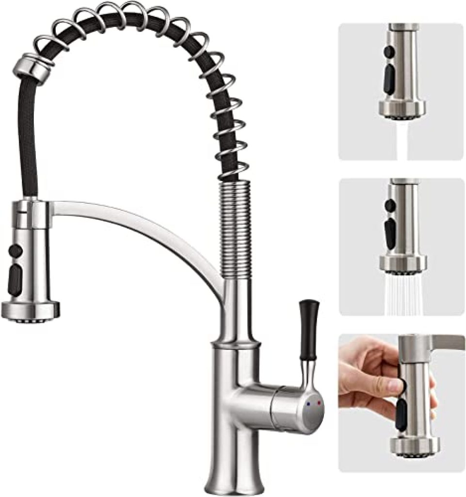 Kitchen mixer tap with pull out sprayer